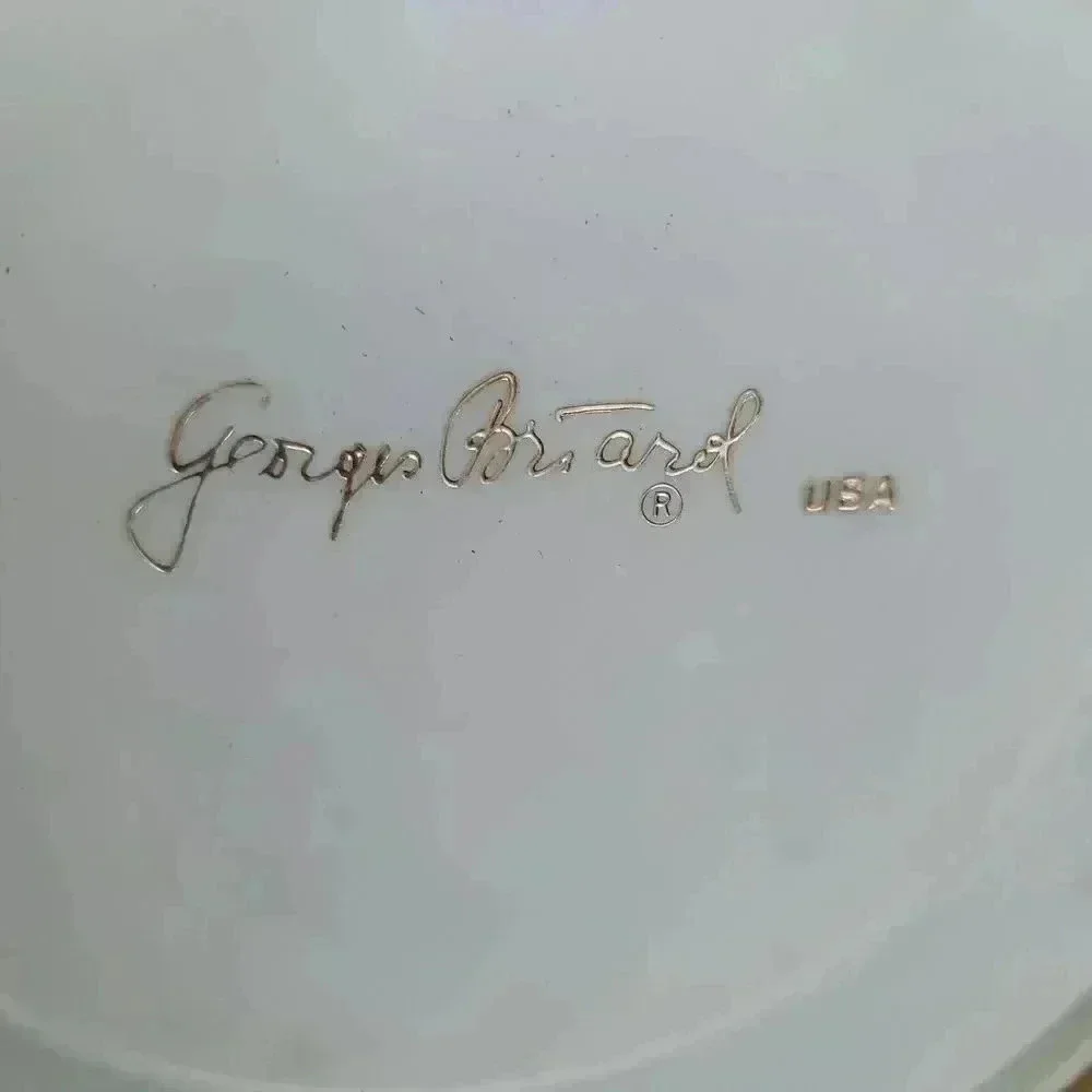 George Briard Mid Century Beige Vinyls Padded Ive Bucket Vintage Made In USA